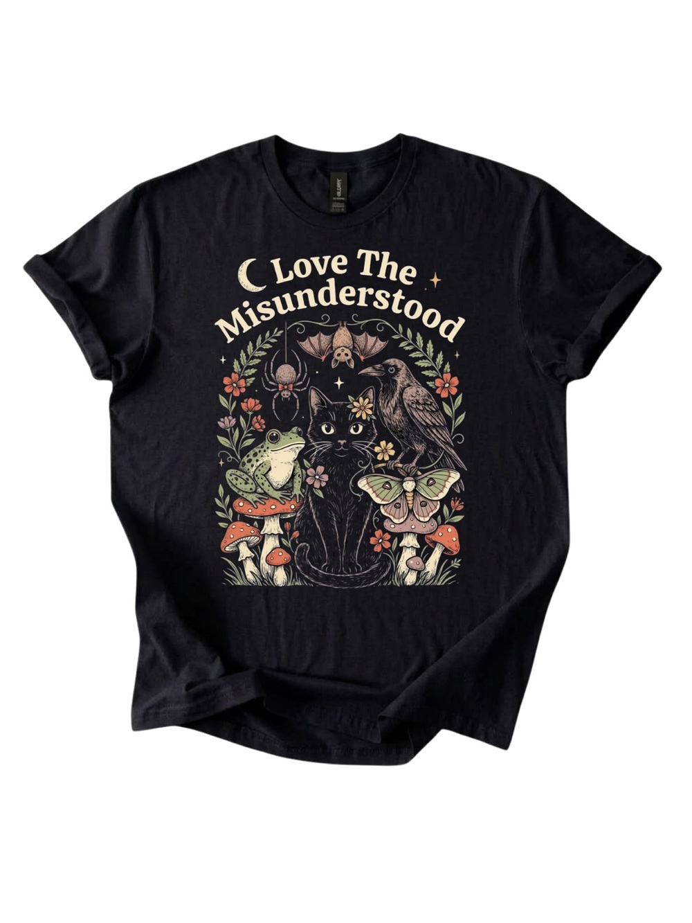 Gildan Love The Misunderstood Black Cat Graphic Tee